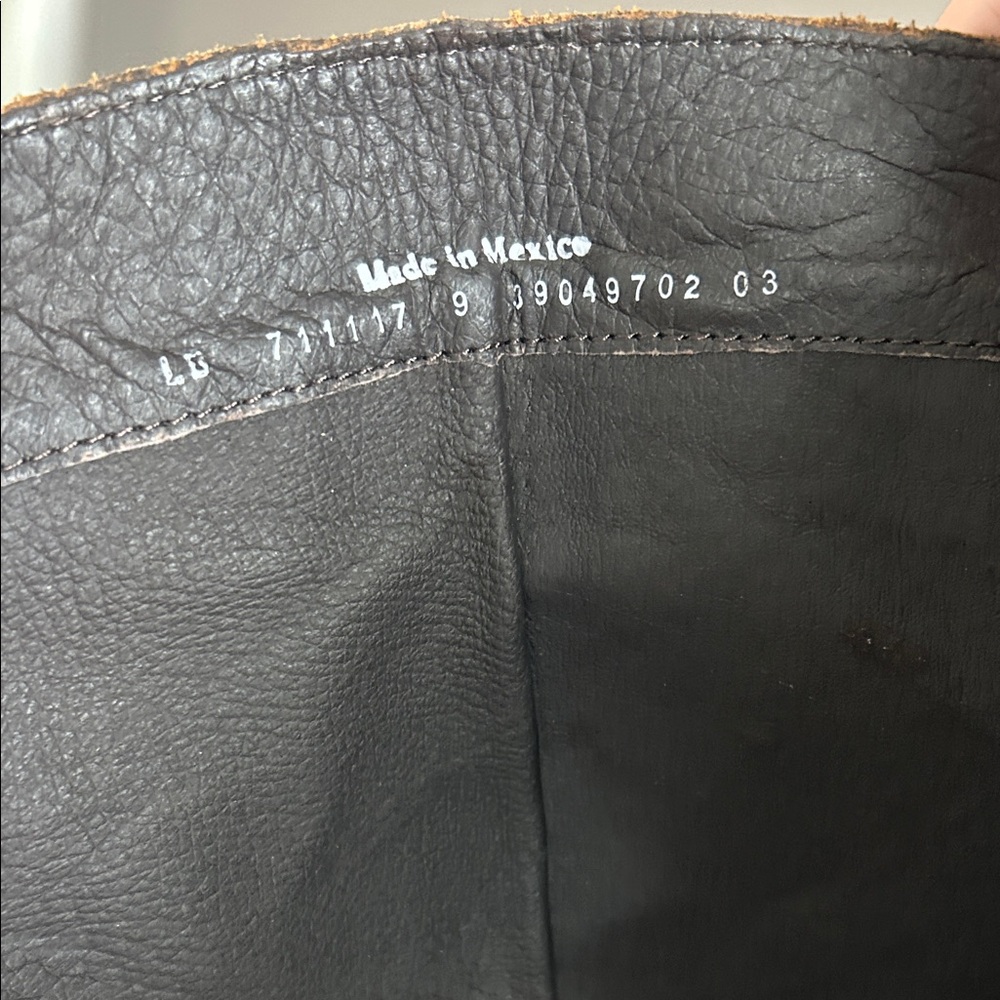 LIBERTY Black Brown Leather Boots, worn once, factory distressing - Picture 9 of 10